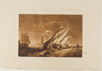 Entrée du Port de Calais, planche 55 de Liber Studiorum