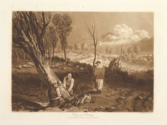 Haie et fossé Liber Studiorum, partie X, planche 47, 23 mai 1812