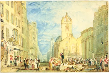 High Street, Édimbourg, vers 1818