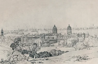 Londres depuis Greenwich Park, c1809