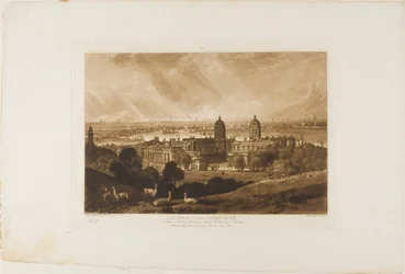 Londres depuis Greenwich, planche 26 de Liber Studiorum