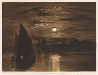 Clair de lune sur la Medway à Chatham