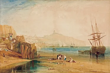 Scarborough, matin, garçons attrapant des crabes, vers 1810