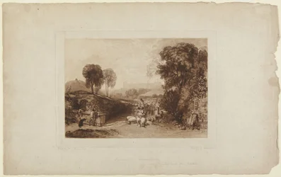 Lavage des moutons, château de Windsor (tiré du Liber Studiorum)