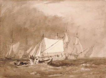 Scène maritime avec pêcheurs