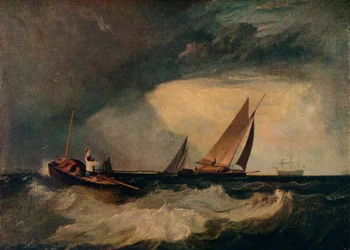 Pêcheur de Shoeburyness saluant un Whitstable Hoy, alias Le bateau pilote, et Le bonnet rouge, vers 1809