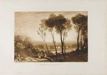 Le Pont au milieu de la distance, planche 13 de Liber Studiorum