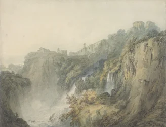 Tivoli avec le temple de la Sibylle et les cascades, vers 1796-97