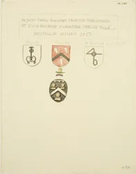Blasons sur la tombe de Framton [Frampton] 1357