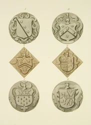 Blasons sur les pierres tombales dans l