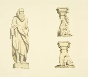 Figure et deux fermes dans les niches de la tour de St Mary Redcliffe