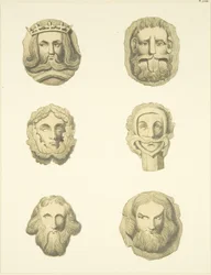 Pierres de voûte dans le plafond de l