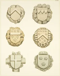 Pierres de voûte dans le plafond de l