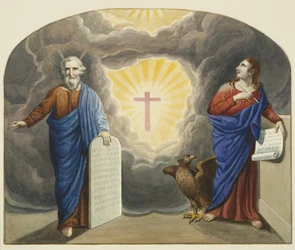Vitrail peint au-dessus de l