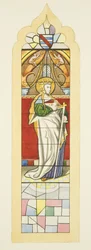 Vitrail dans St Mark, avec une sainte femme
