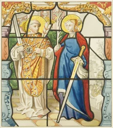 Vitrail dans la fenêtre de la sacristie de Saint-Marc