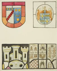 Vitrail dans la fenêtre de la chapelle des Tisserands dans l