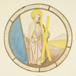 Vitrail dans la fenêtre de la chapelle privée du palais épiscopal : Saint André