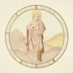 Vitrail dans la chapelle privée du palais épiscopal : Saint Barthélemy