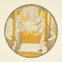 Vitrail dans la chapelle privée du palais épiscopal : La Présentation au Temple