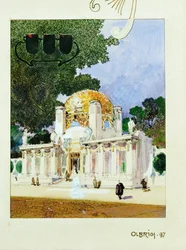 Esquisse pour le bâtiment de la Sécession viennoise - ... (aquarelle)