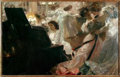 Un bal réservé aux filles (peinture sur toile)