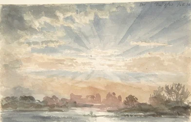 Paysage avec soleil levant, 1er décembre 1828, 8h30