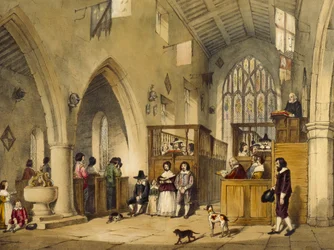 Chapelle à Haddon Hall, Derbyshire, 1600, illustration de 