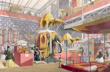 Palais de Cristal, la Cour Indienne, pub. par Dickinson Bros. (lithographie en couleur)