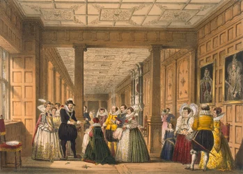 La Galerie à Hatfield House, Hertfordshire, pub. 1838