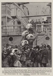 Le retour du Pavonia, débarquement des passagers à Liverpool