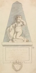 Tombe : Chérubin pleurant près d