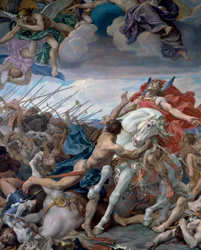 Le voeu de Clovis à la bataille de Tolbiac. En 496, Clovis Ier, roi des Francs, fit le voeu de se convertir au christianisme s
