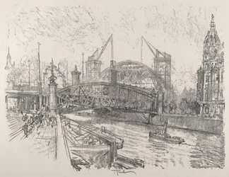 Construction de la gare de Freidrich-Strasse, 1921