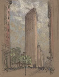 Dessin du Flatiron Building par Pennell, vers 1904