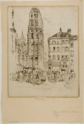 Marché aux fleurs et Tour de Beurre, Rouen