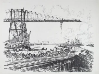 Canal français et grues américaines