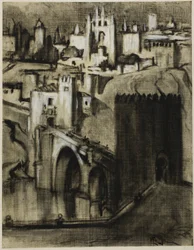 Des allées de palais en terrasses autour de la pente, Tolède