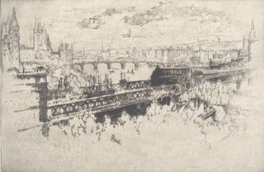 Londres sur le pont de Charing Cross, 1910