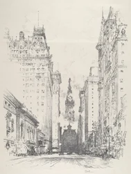 Vue de Broad Street depuis Spruce Street, 1912