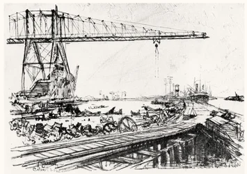 Mont Hope, planche II de Le Canal de Panama par Joseph Pennell, 1912