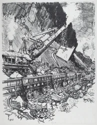 Pelleteuse à vapeur dans la coupe à Bas Obispo, 1912