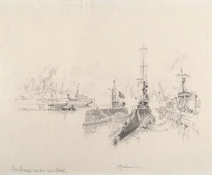 Sous-marins au port, 1917
