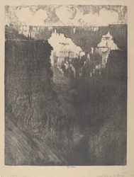 Coucher de soleil sur les villes du canyon