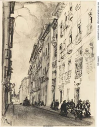 La Rue de Cervantès et Lope de Vega, Madrid