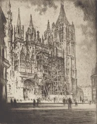La façade ouest, cathédrale de Rouen, 1907