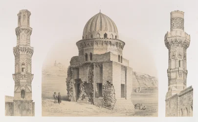 87. Tombeaux et minarets, au Caire, 1843