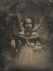 Jeune femme tenant une fleur
