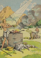 Abel faisant un sacrifice à Dieu