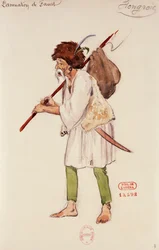 Costume pour le personnage de Hongrois dans La Damnation de Faust par Hector Berlioz, esquisse de Joseph Porphyre Pinchon